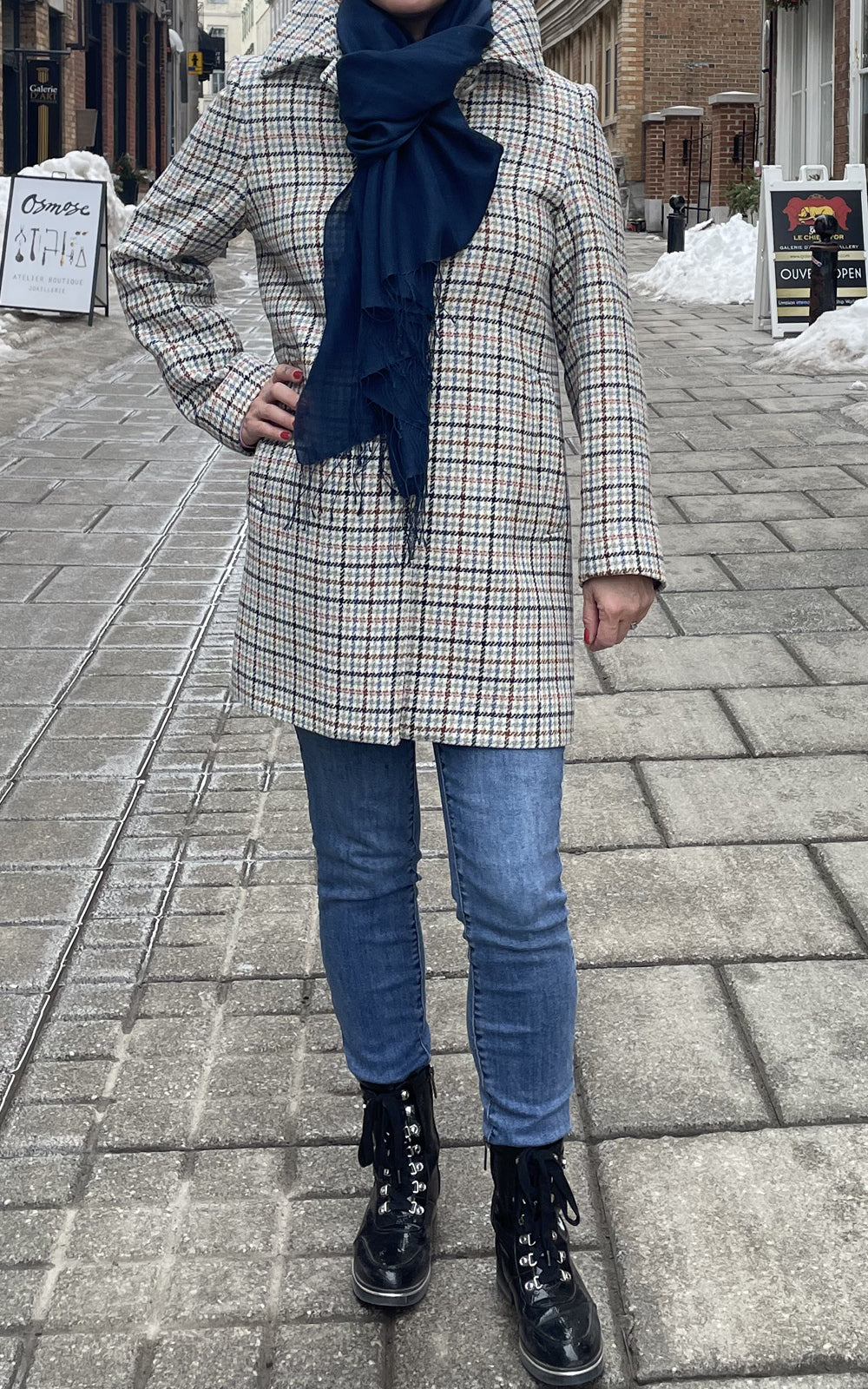 Checked wool coat - Main Image
