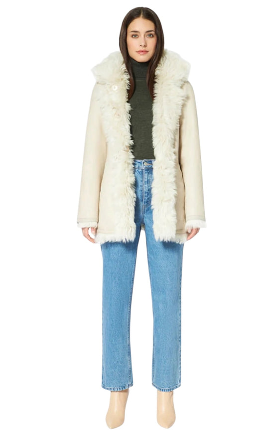 Manteau agneau retourné Milky