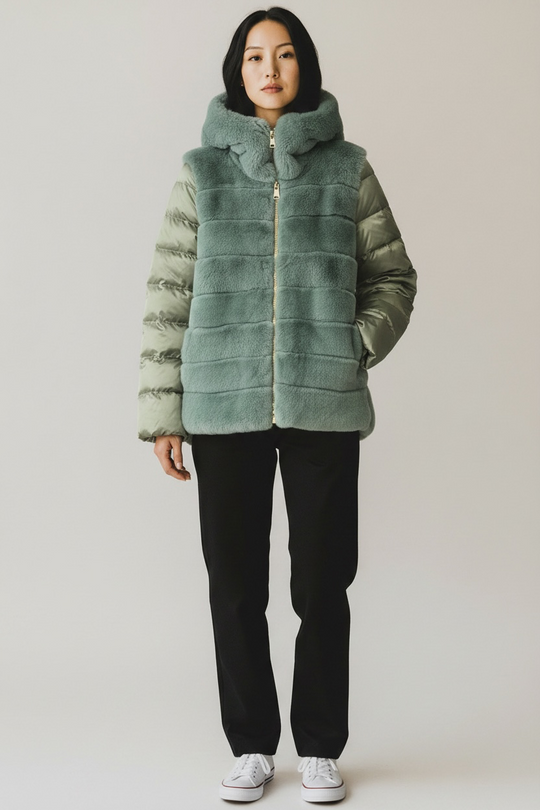 Manteau en duvet et Lapin Rex