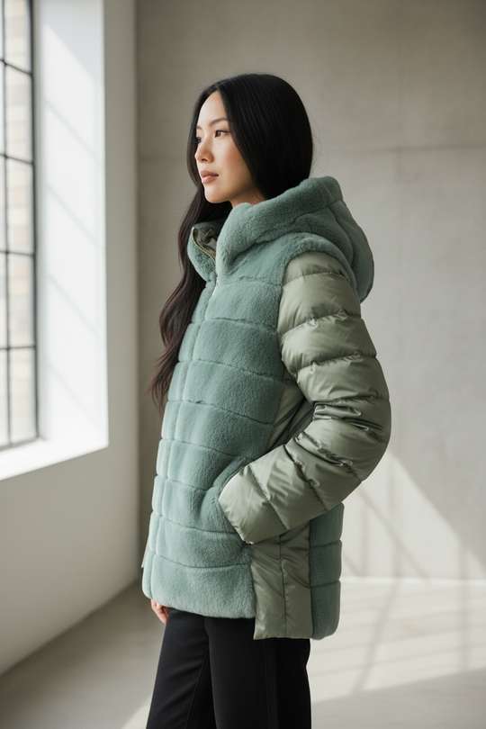 Manteau en duvet et Lapin Rex