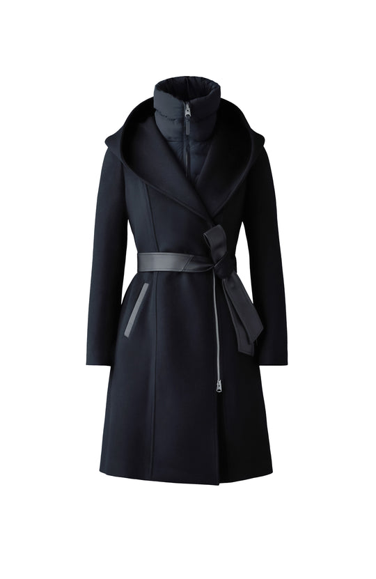 manteau en laine avec ceinture ajustée Shia par Mackage