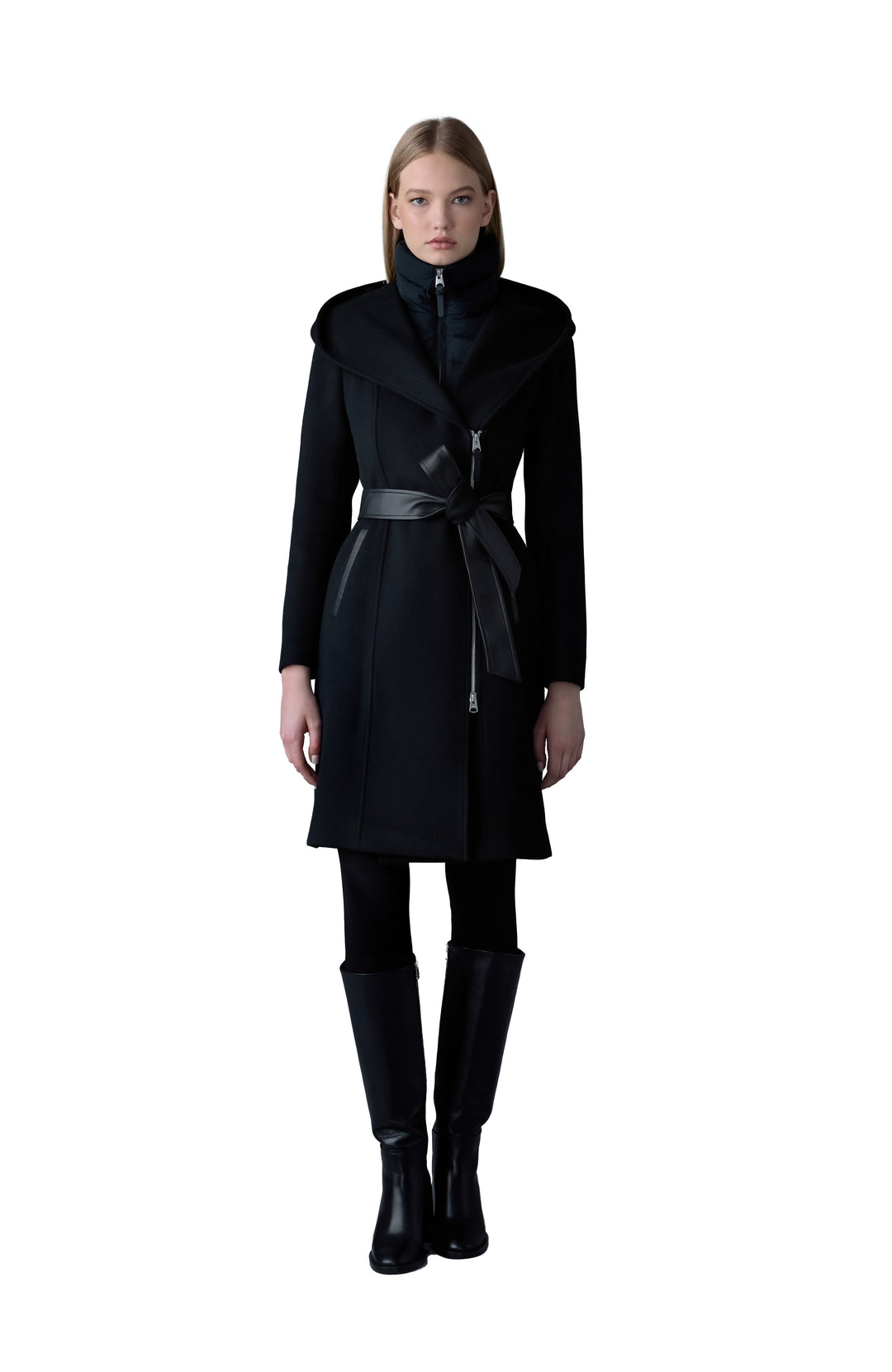 manteau en laine avec ceinture ajustée Shia par Mackage