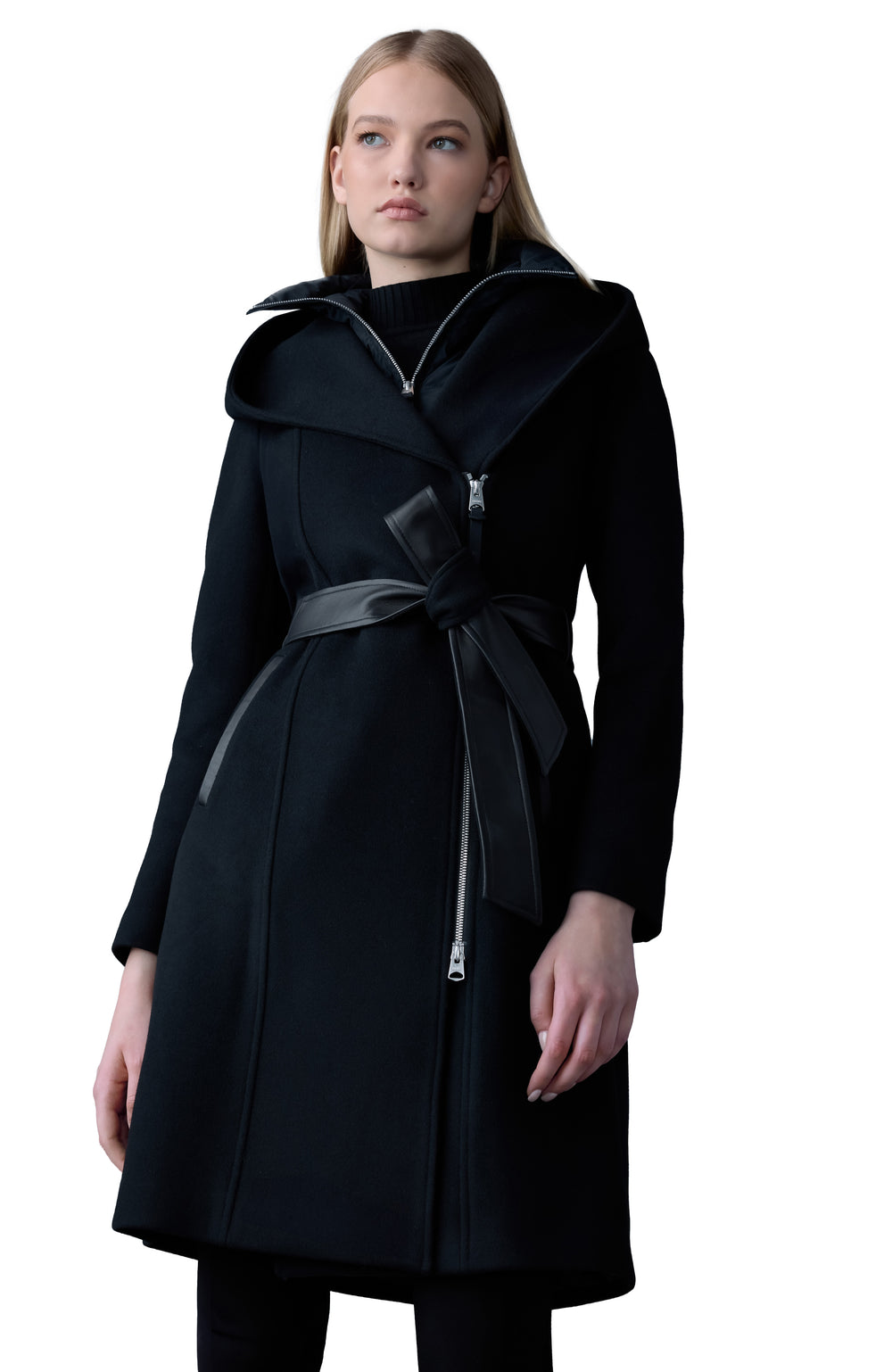 manteau en laine avec ceinture ajustée Shia par Mackage