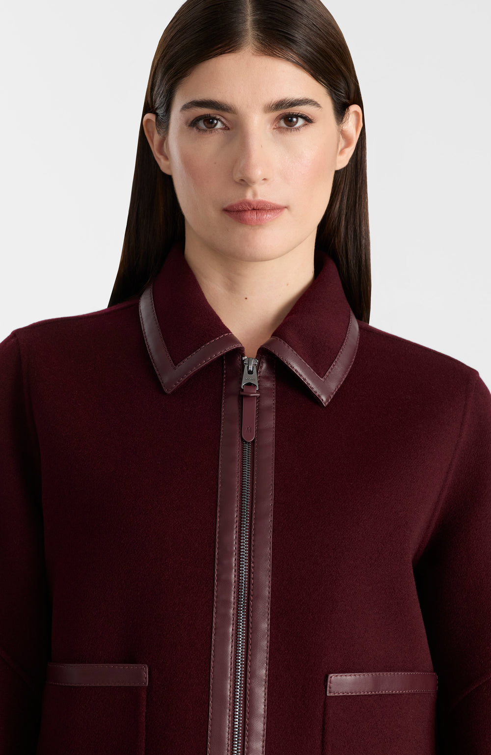 manteau laine court Solana Mackage #couleur_garnet