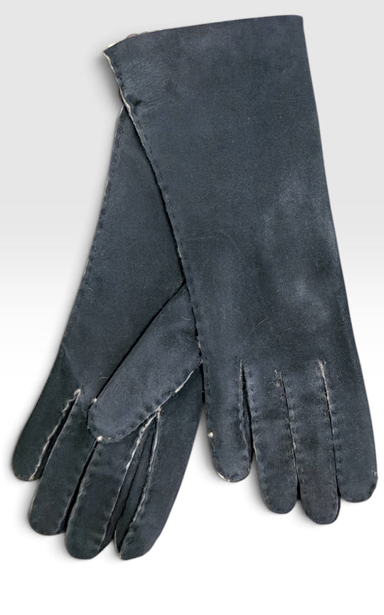gants en peau de mouton marine