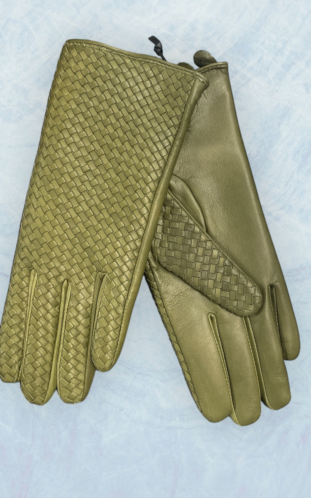 gants en cuir d'agneau doublé cachemire vert