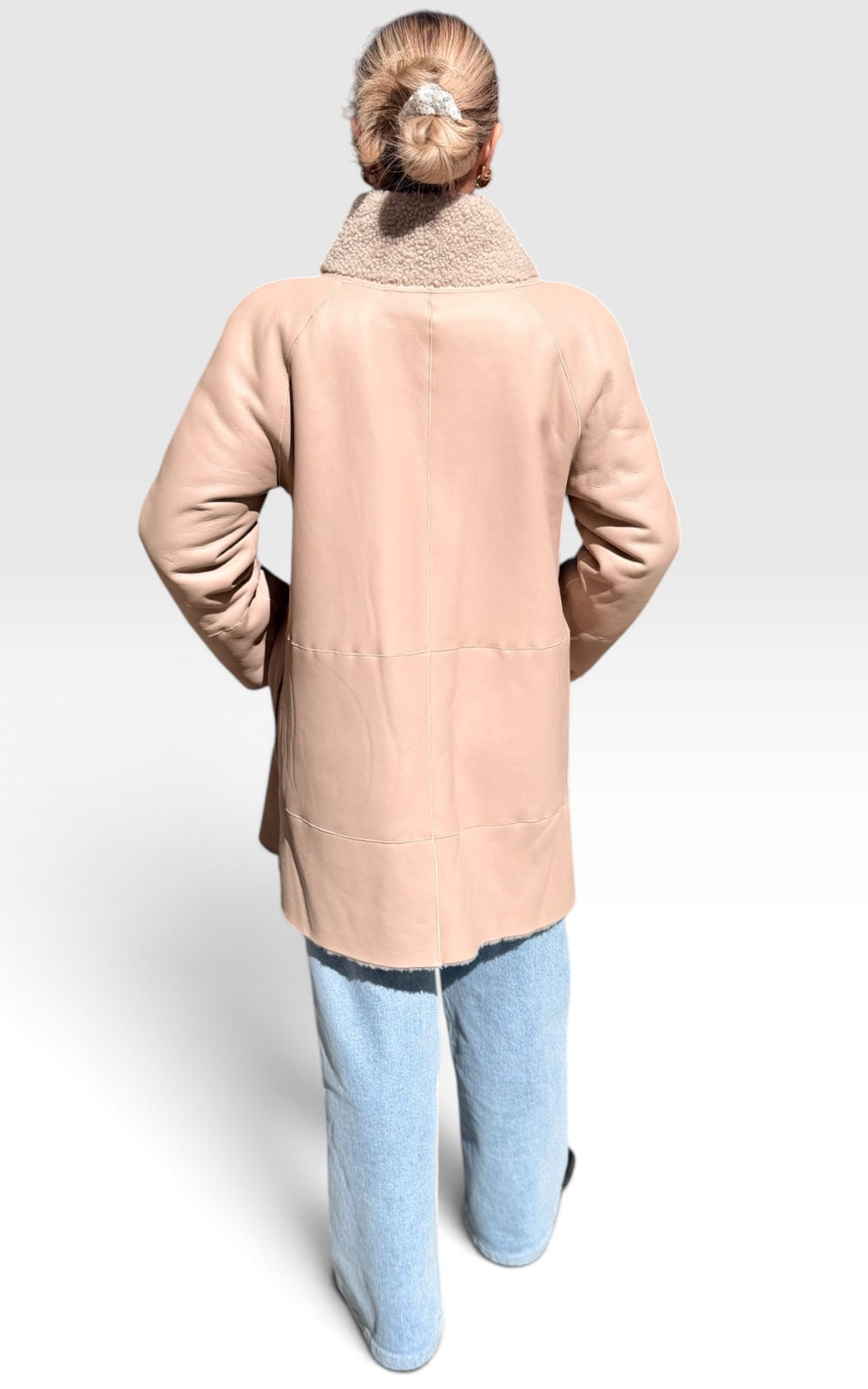 manteau en agneau retourné réversible 
