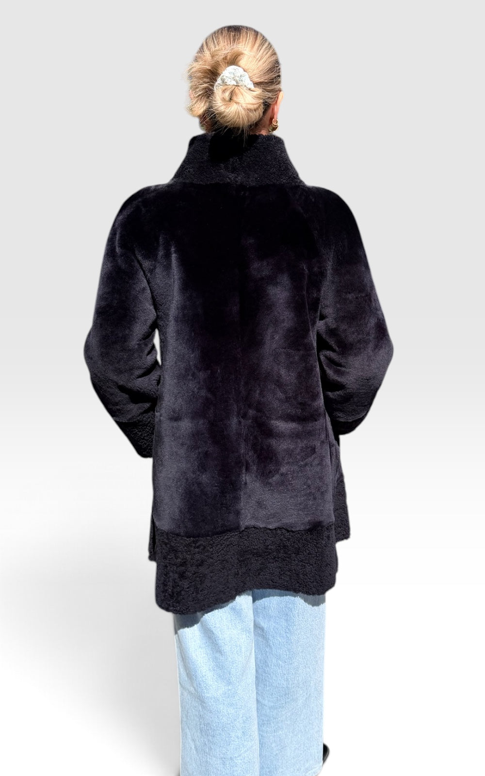 manteau en agneau retourné réversible 