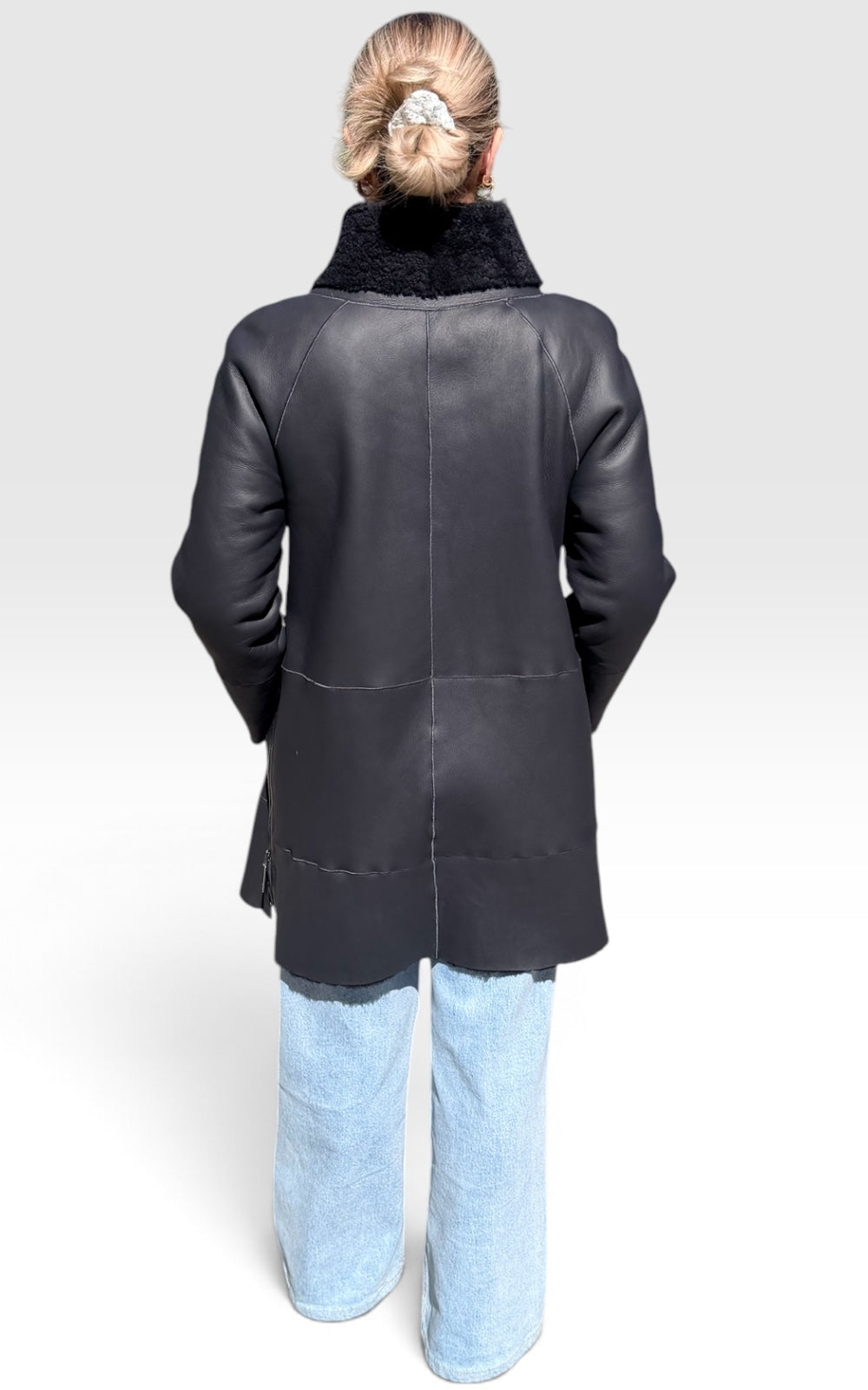 manteau en agneau retourné réversible 