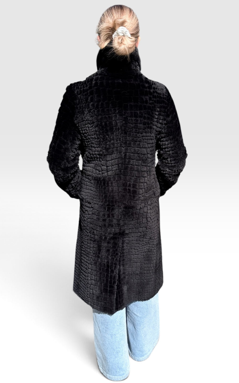 manteau long en agneau retourné