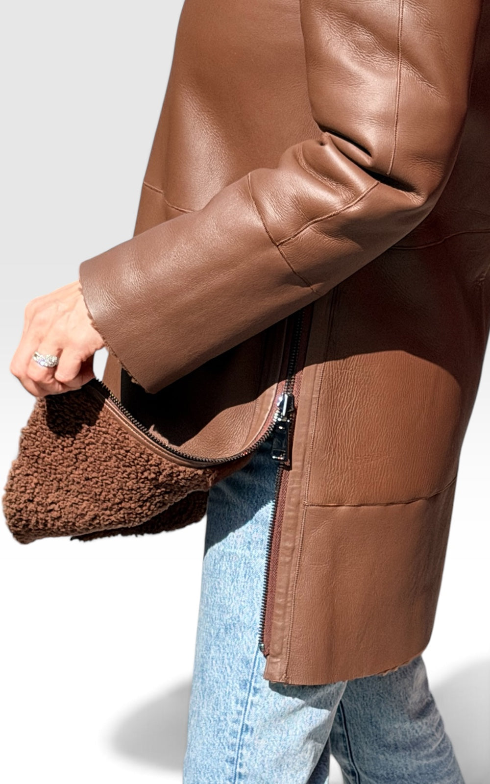 manteau en agneau retourné réversible 