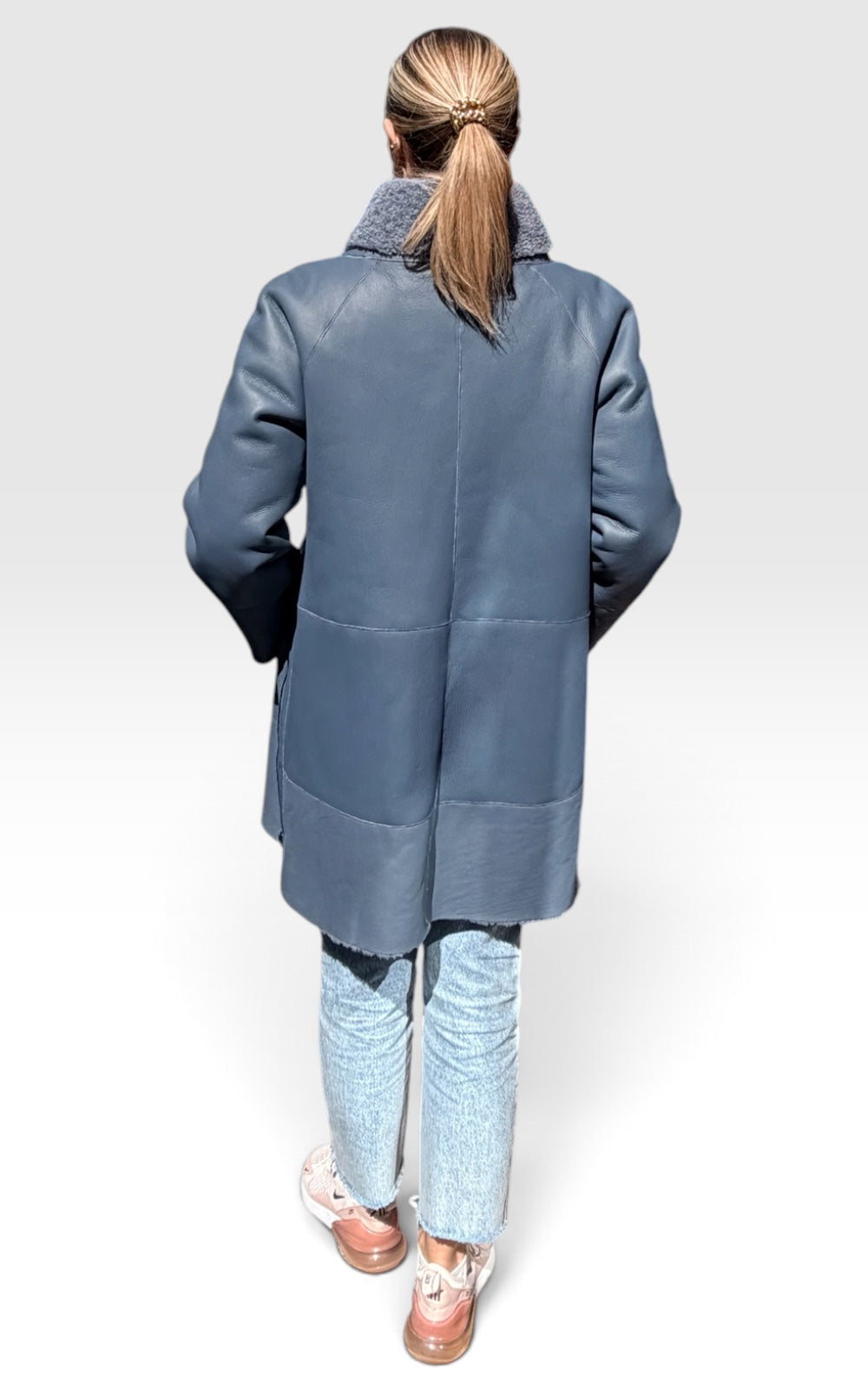 manteau en agneau retourné réversible 