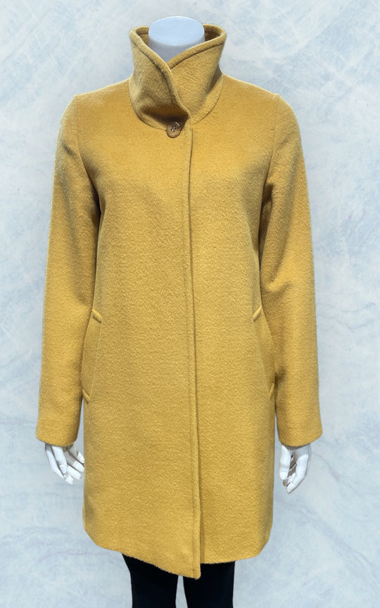 manteau en laine alpaga jaune