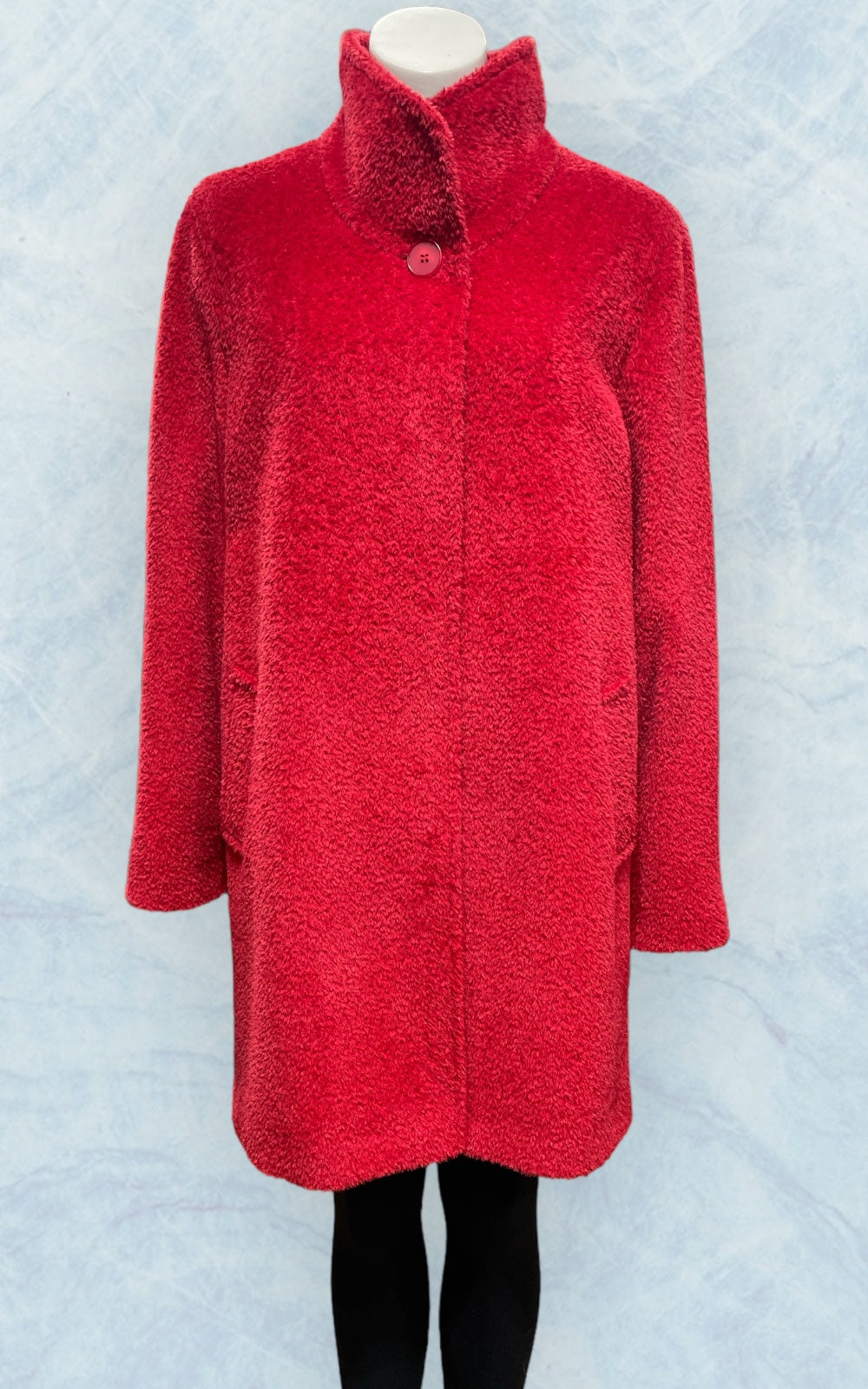 manteau en laine alpaga rouge