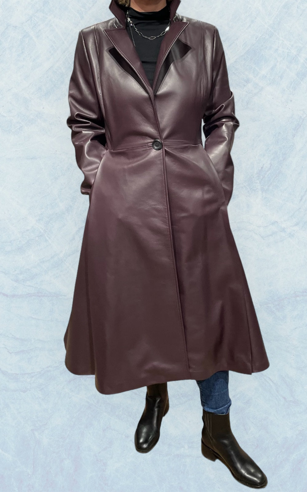 Manteau en cuir long