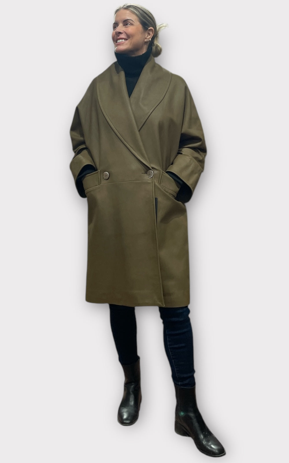 manteau en cuir ample