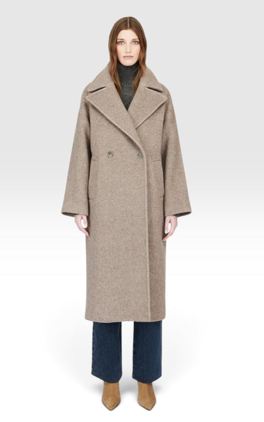 manteau long oversize en laine et alpaga 
