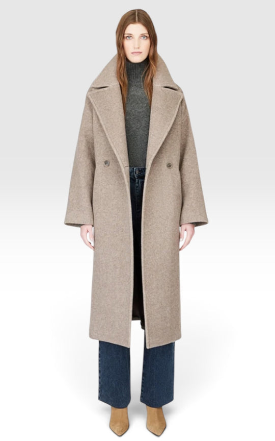 manteau long oversize en laine et alpaga 