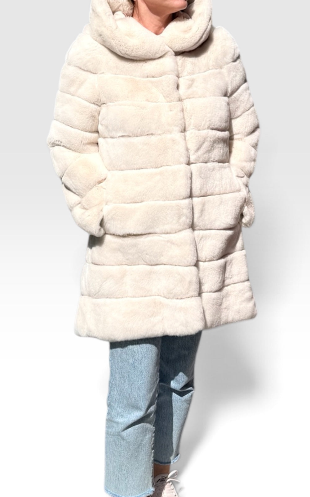 manteau en lapin rex 