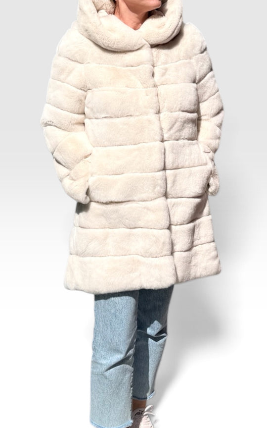 manteau en lapin rex 