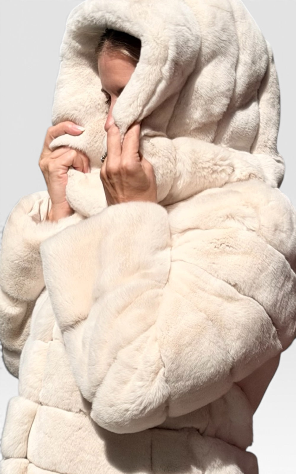 manteau en lapin rex 