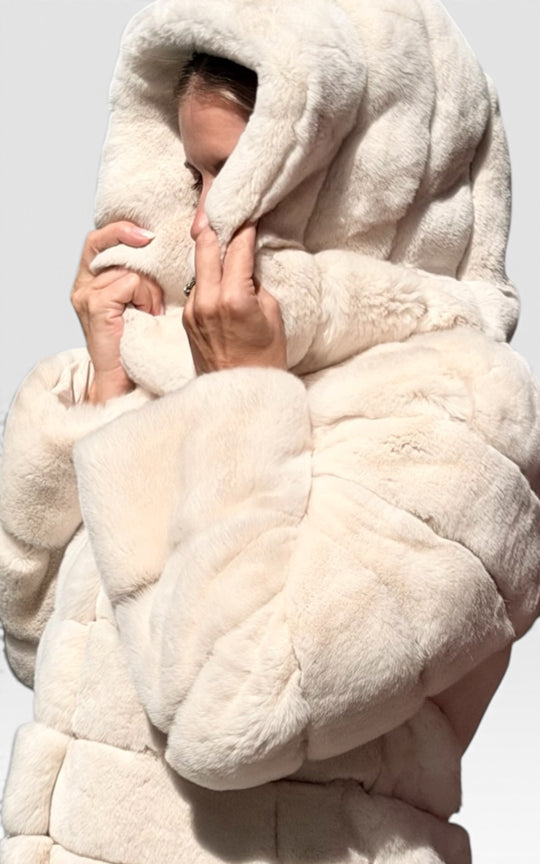 manteau en lapin rex 