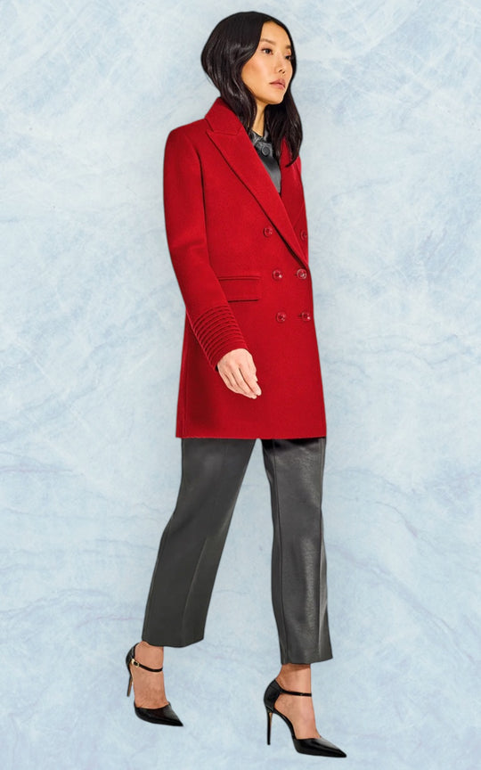 manteau en laine alpaga rouge sentaler