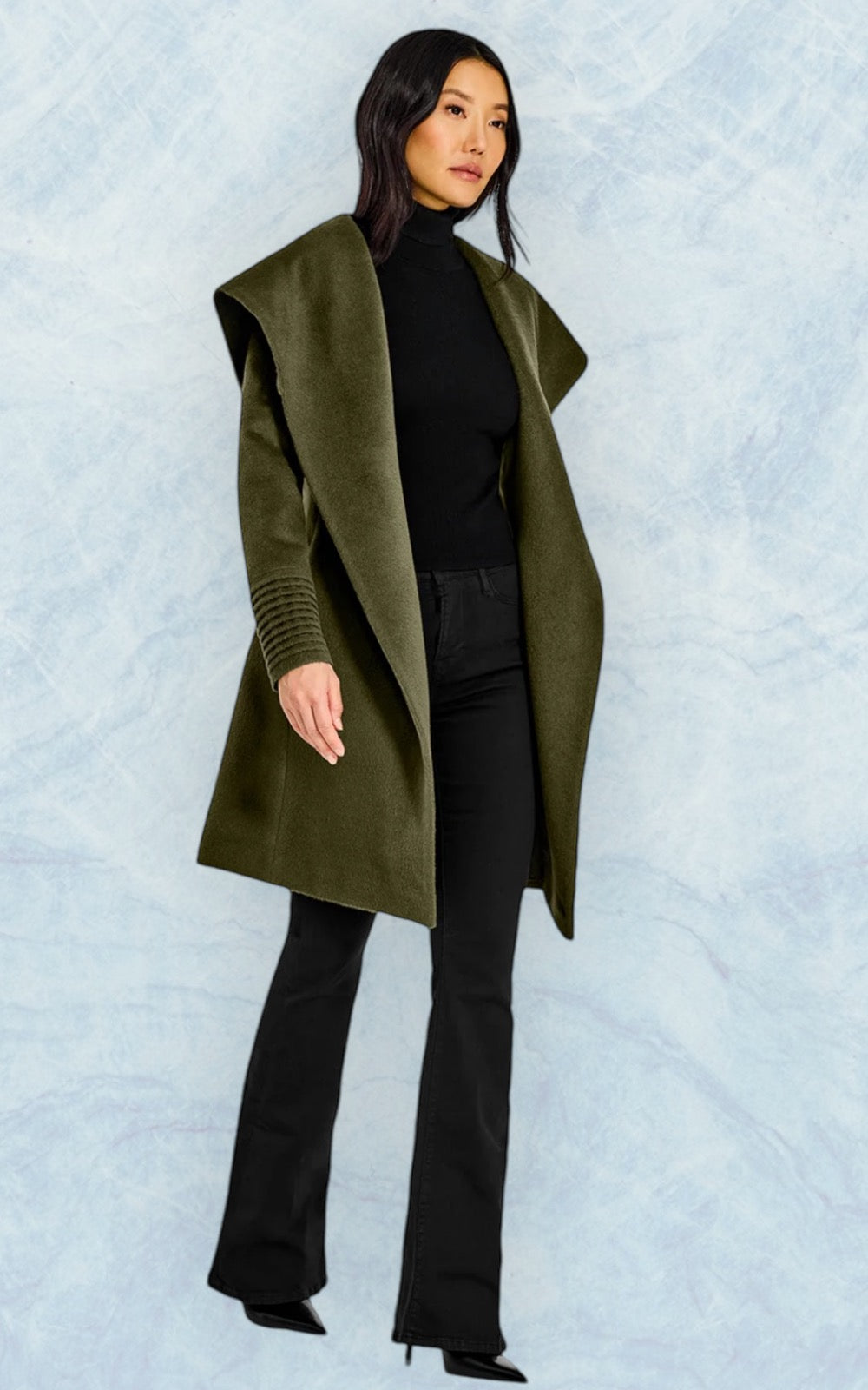 manteau en laine alpaca olive sentaler 