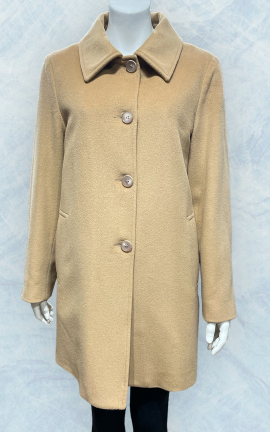 manteau en laine et angora camel