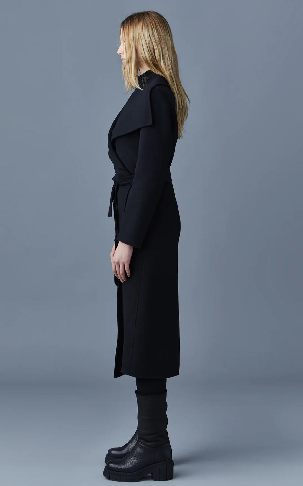 manteau en laine long double face Mai par Mackage #couleur_black