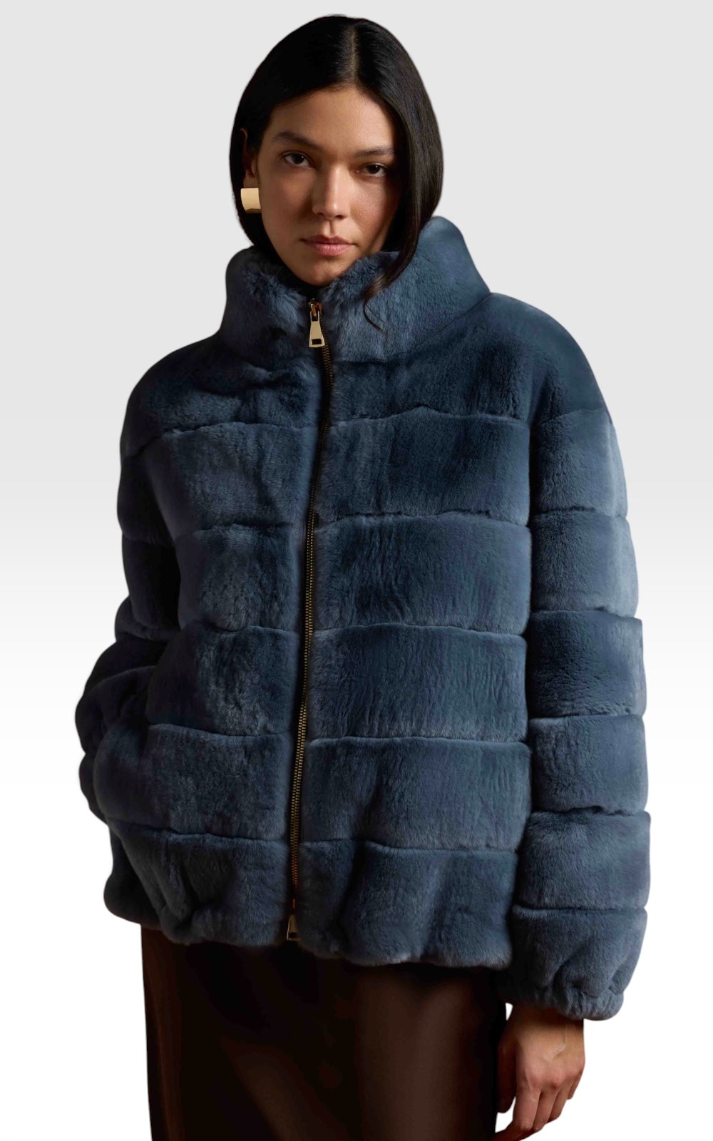 Manteau court en Lapin Rex