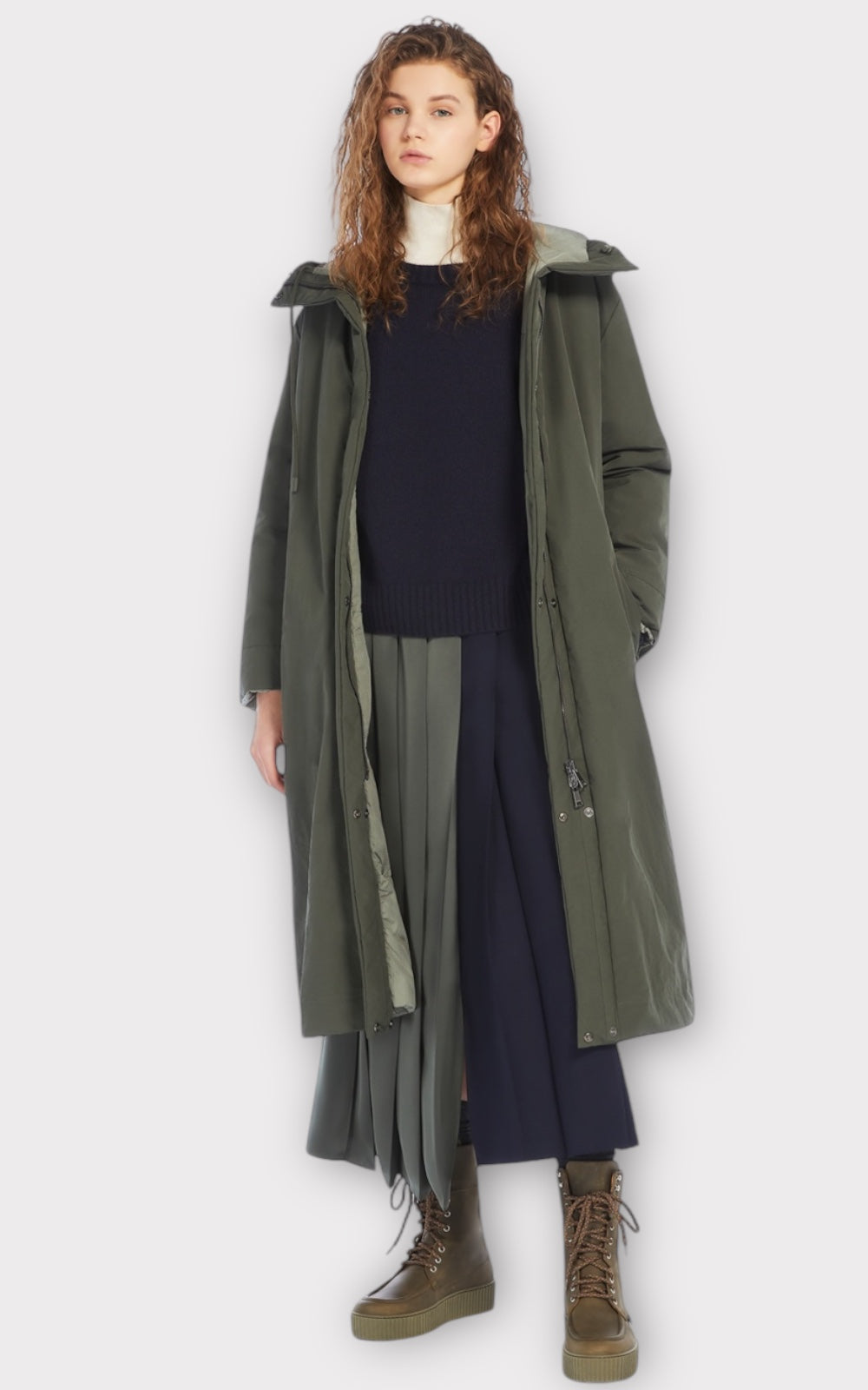 Manteau long en duvet ussita vert par Max Mara