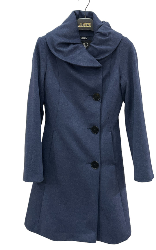 manteau en laine ajusté bleu